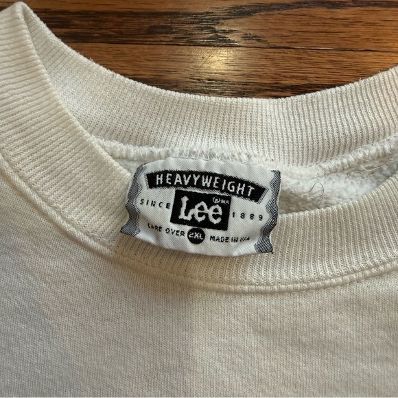 Lee White Heavyweight Crewneck Sweatshirt - Picture 3 of 4